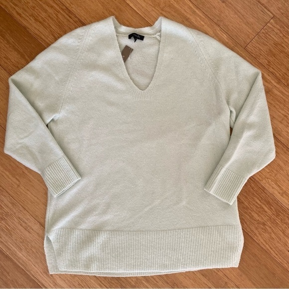 J.Crew V-neck wool blend long line tunic style oversized sweater size XS - Picture 10 of 12